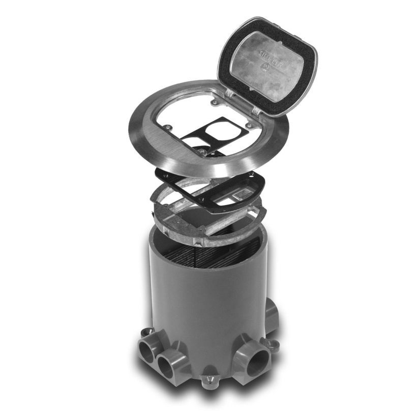 Thomas & Betts Steel City® 68P-DV-KIT-AL Dual Voltage Flush Service Divider Kit With MopTite® Aluminum Cover, Aluminum